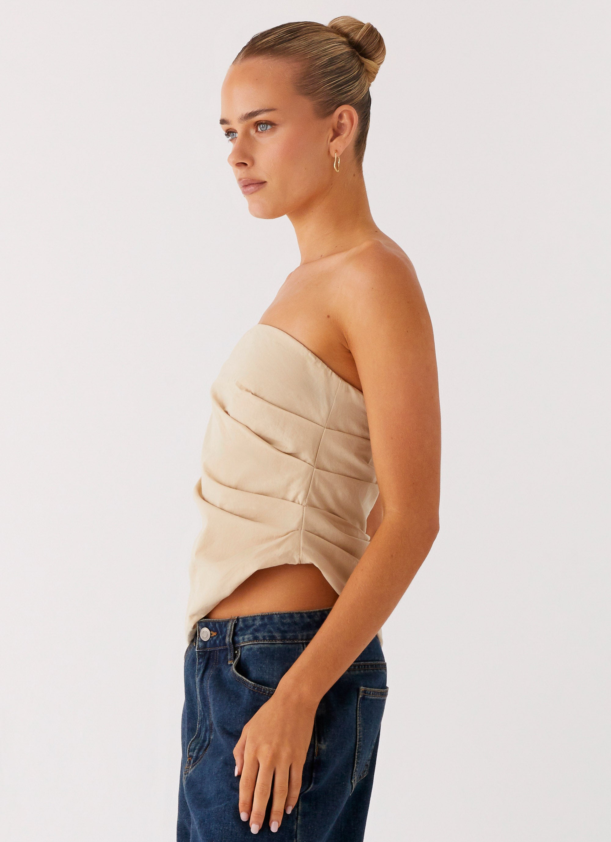 Briana Strapless Top - Tan