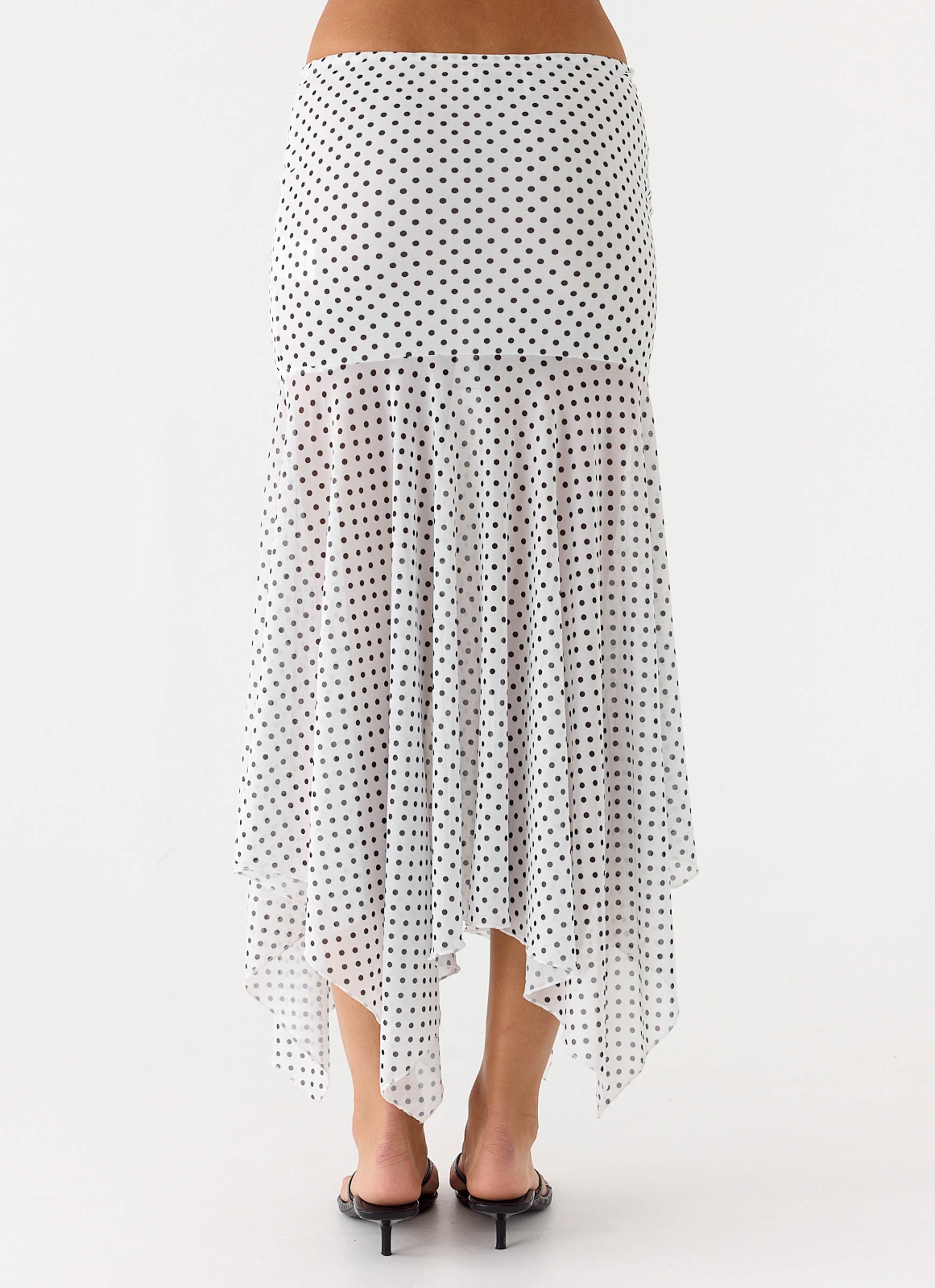 Buffy Maxi Skirt - White Polkadot