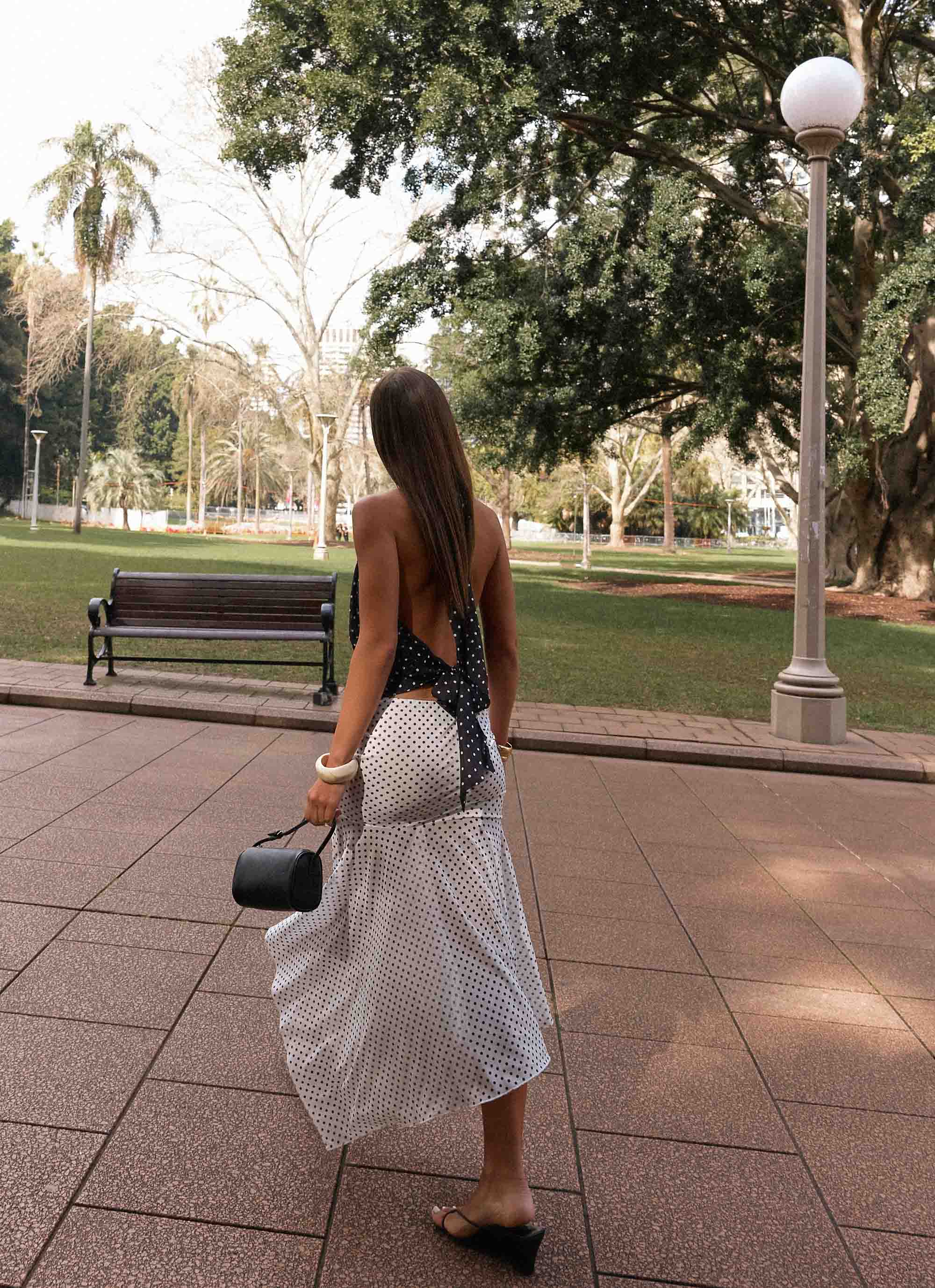 Buffy Maxi Skirt - White Polkadot