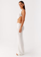Caicos Crochet Maxi Dress - White