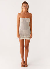 Carpe Diem Crochet Mini Dress - Ivory