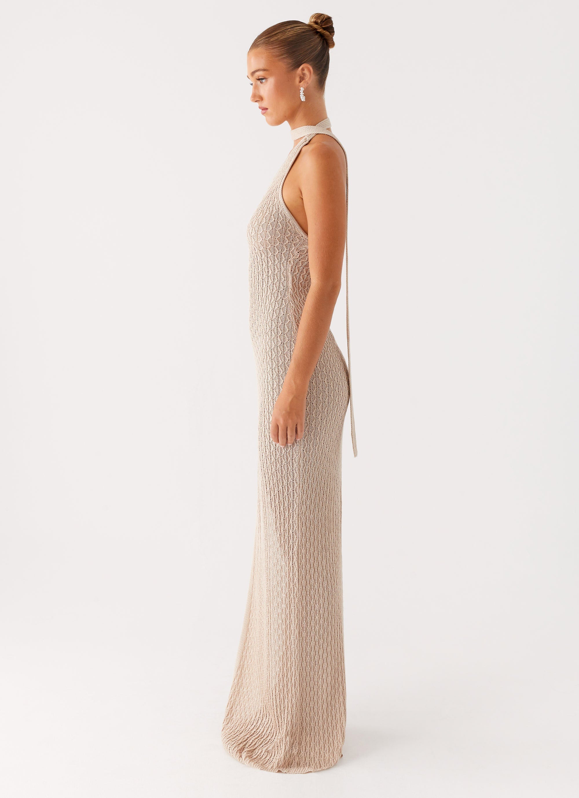 Carryn Knit Maxi Dress - Beige