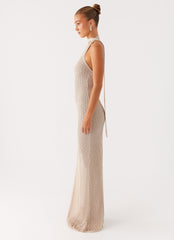 Carryn Knit Maxi Dress - Beige
