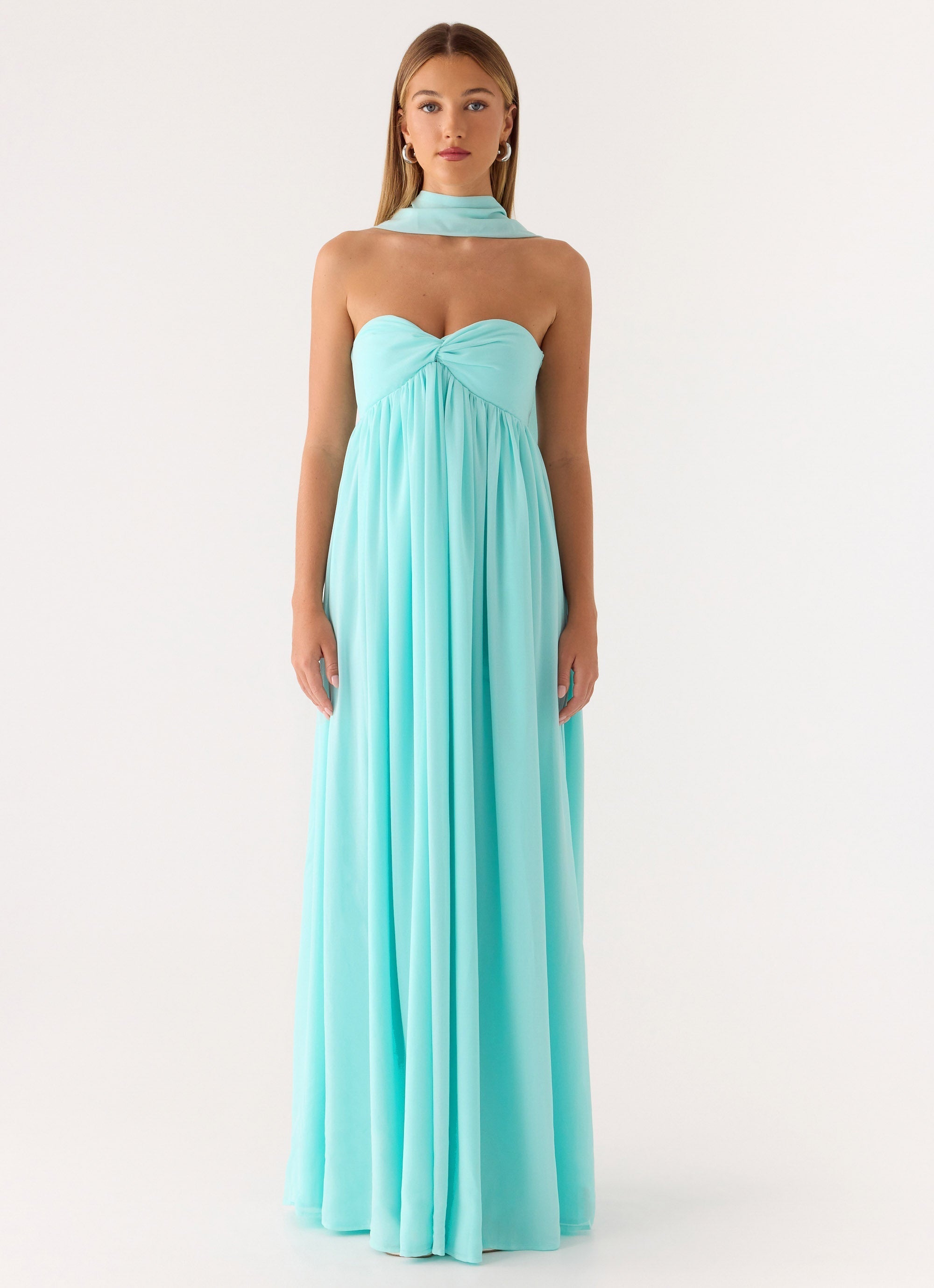 Celestino Scarf Maxi Dress - Aqua