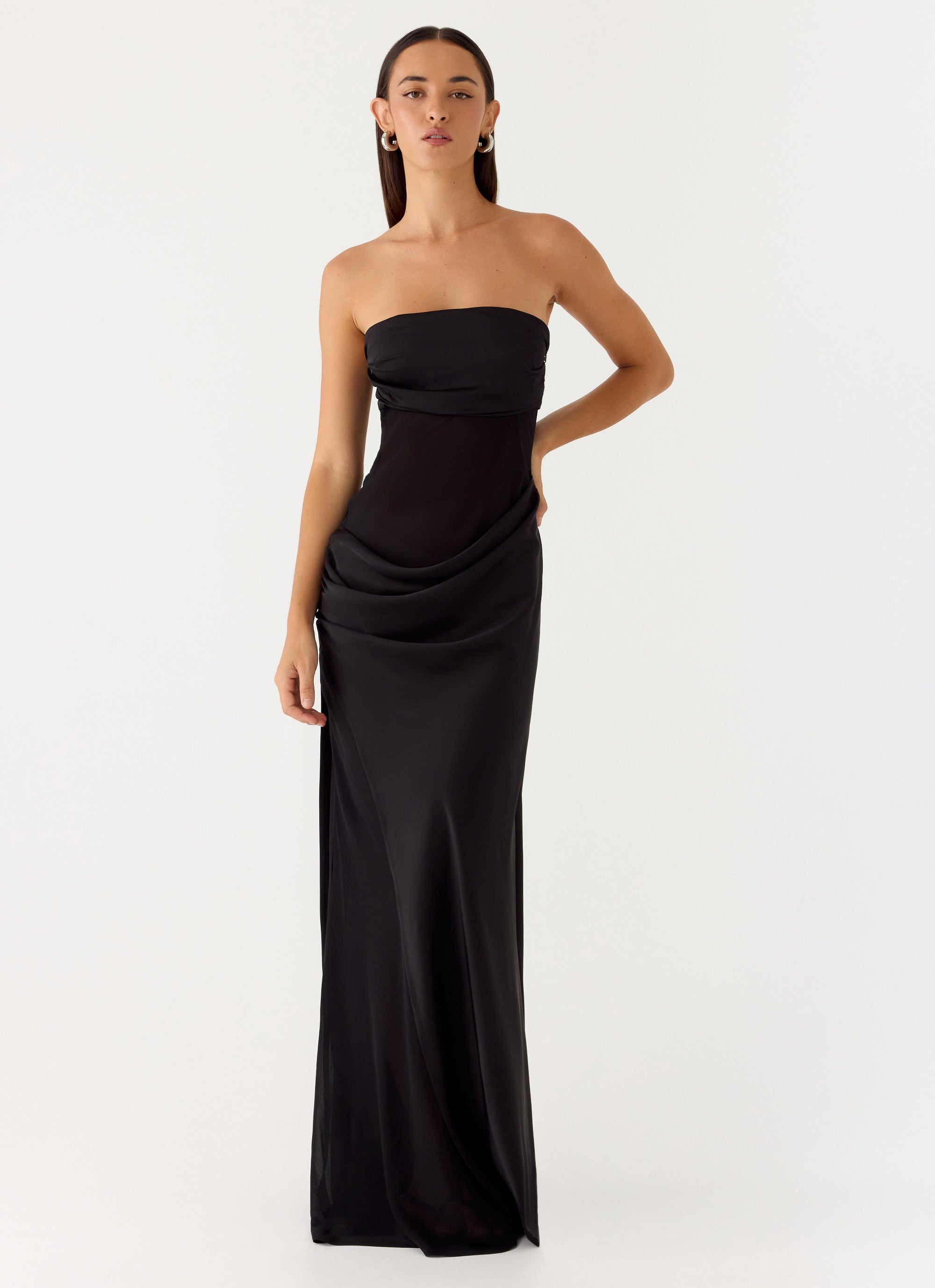 Champagne Skies Maxi Dress - Black