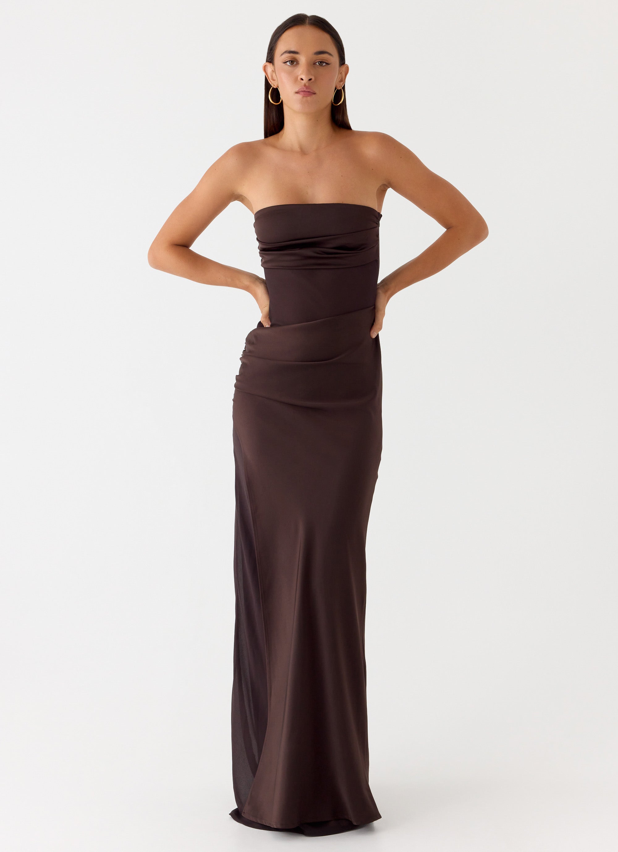 Champagne Skies Maxi Dress - Chocolate