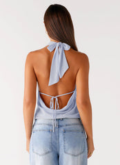 Charli Cowl Top - Blue