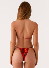Cherri Halter Scrunch Bikini Top - Scarlet Blur