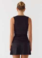 Cherry Sky Mini Dress - Black