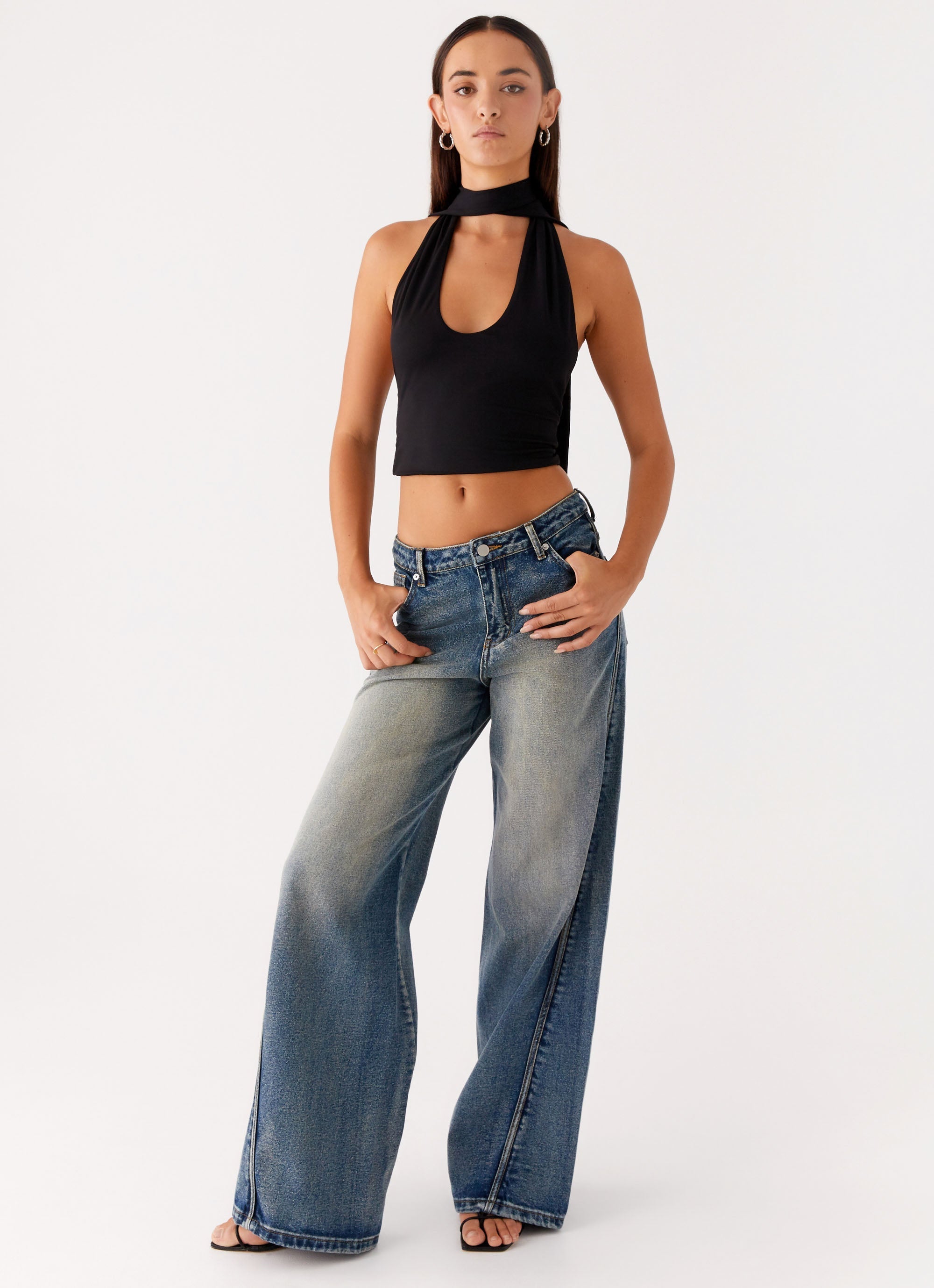 Chrysta Halterneck Top - Black