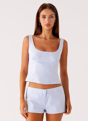 Coastline Bustier Top - Blue