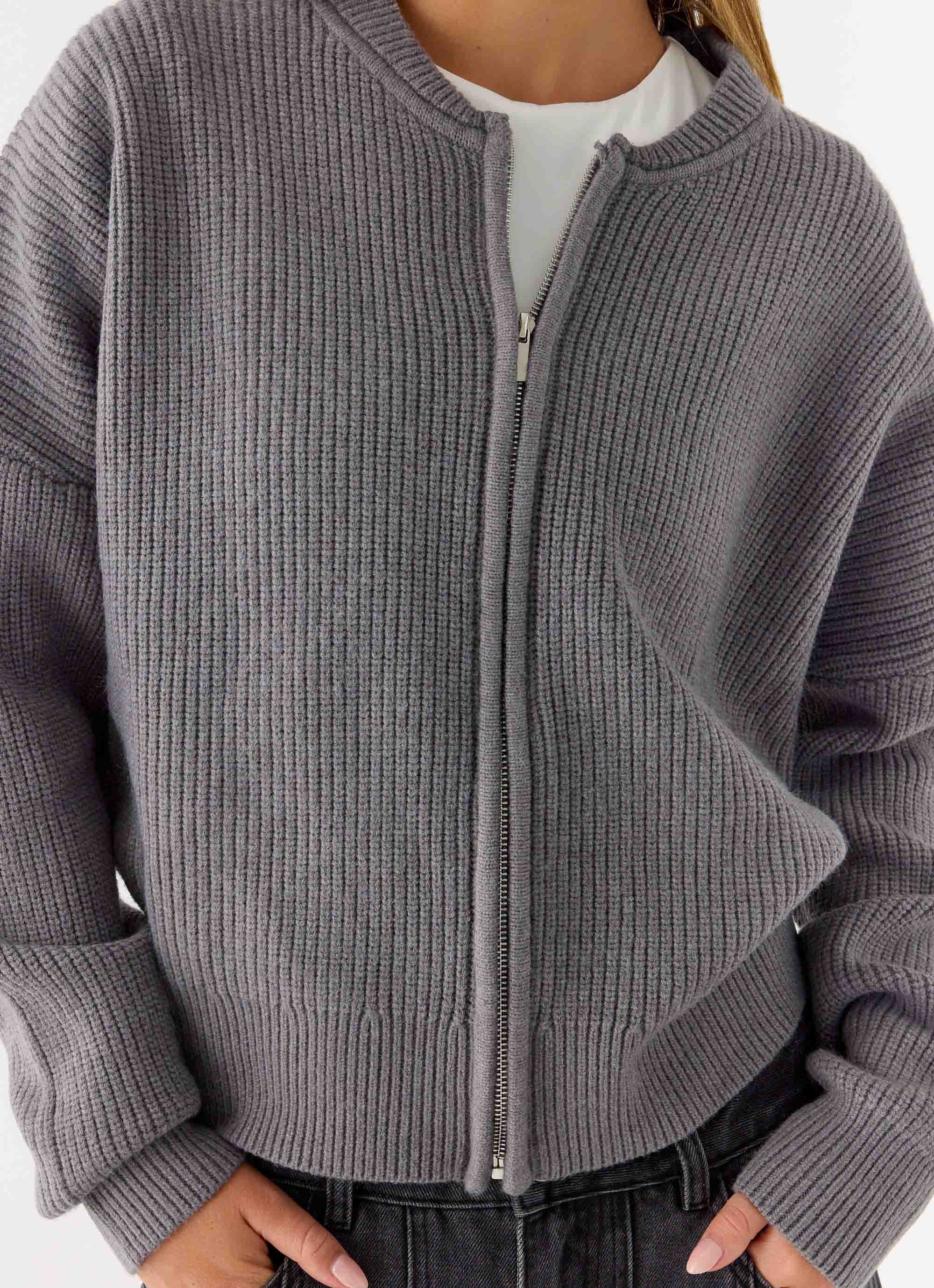 Codi Zip Jumper - Charcoal