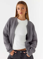 Codi Zip Jumper - Charcoal