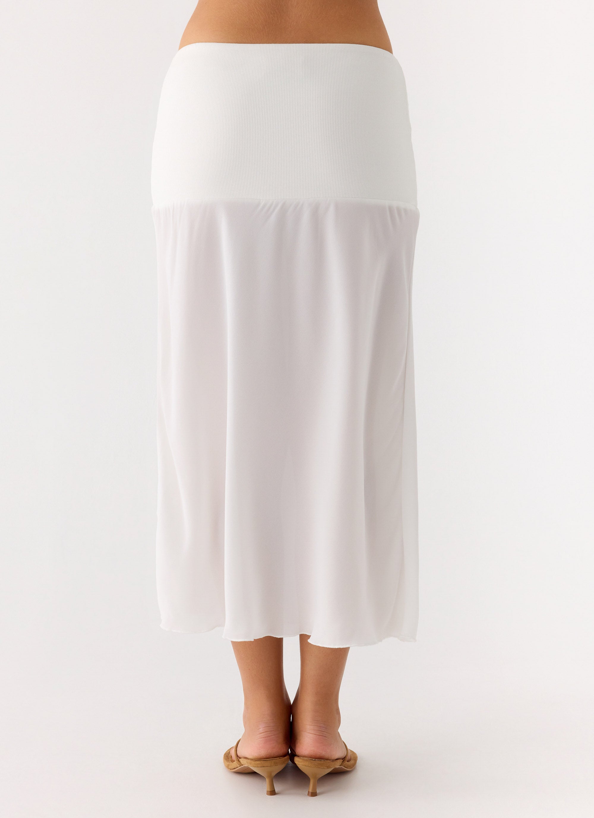 Connect My Heart Midi Skirt - White