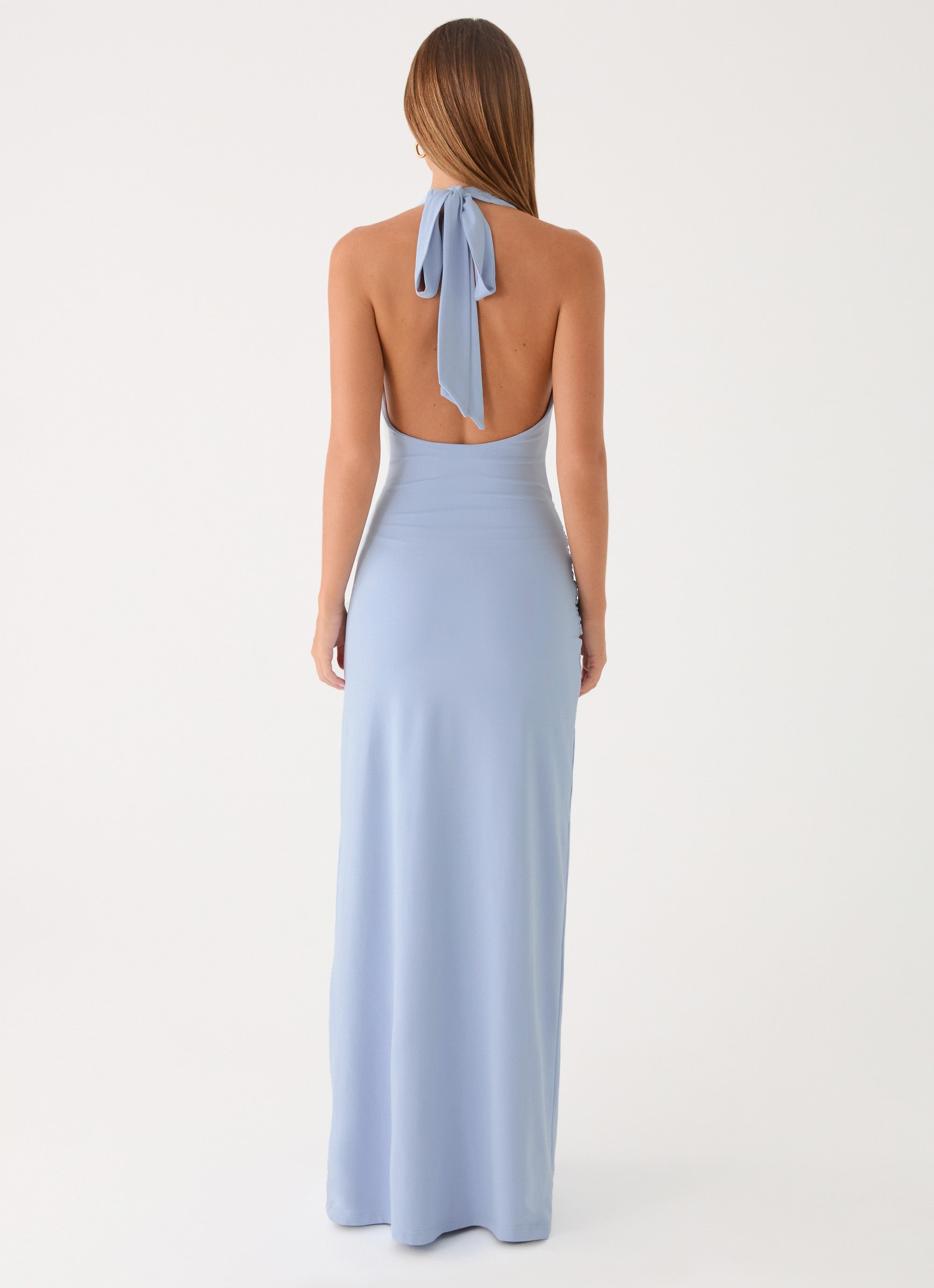 Cristal Halter Maxi Dress - Blue