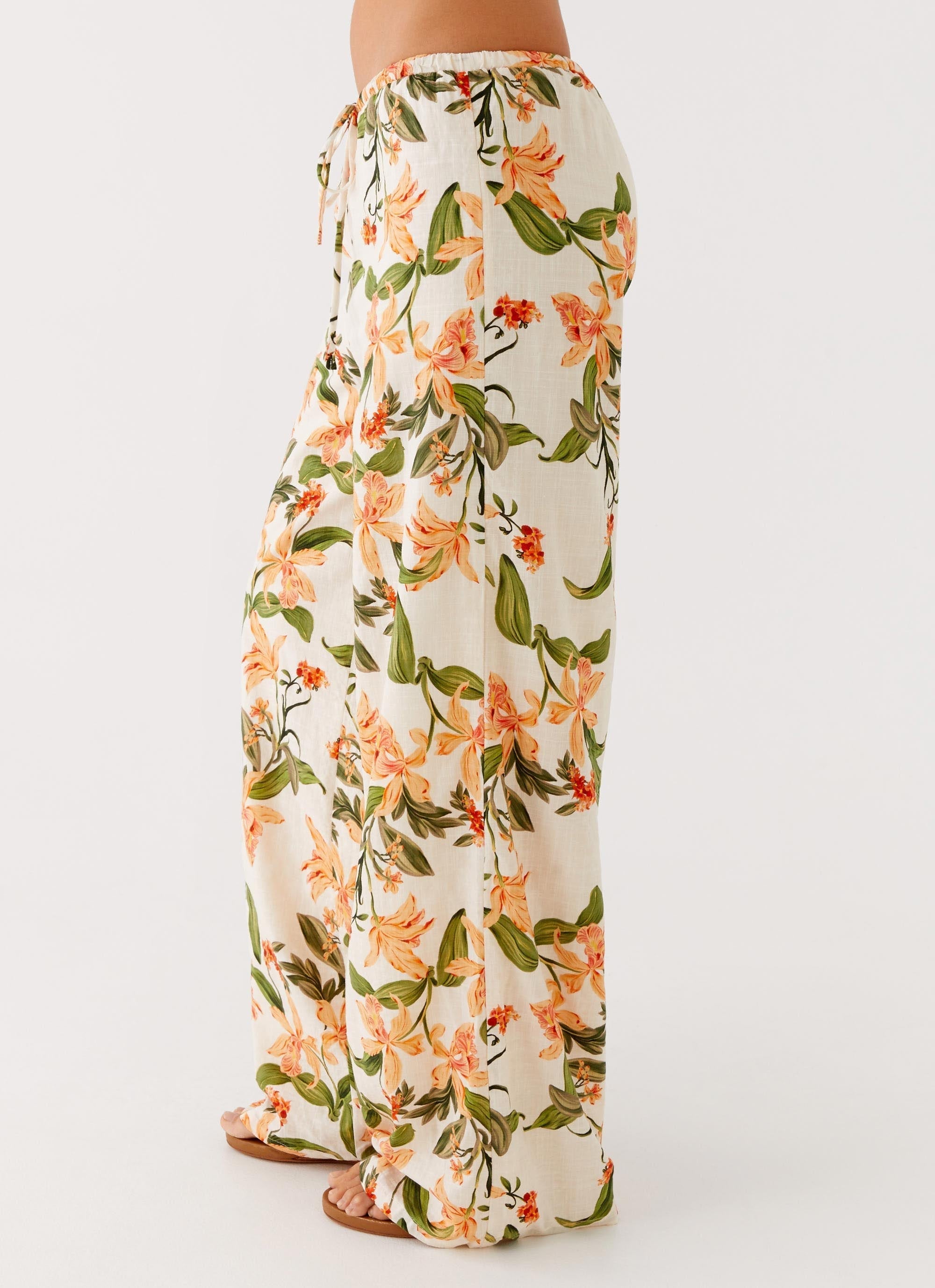 Dalida Linen Pants - Floral Print