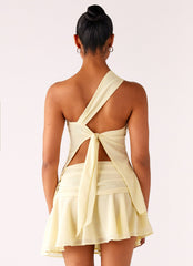 Delight Me Asymmetrical Top - Yellow