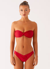 Delta Bandeau Bikini Top - Deep Red