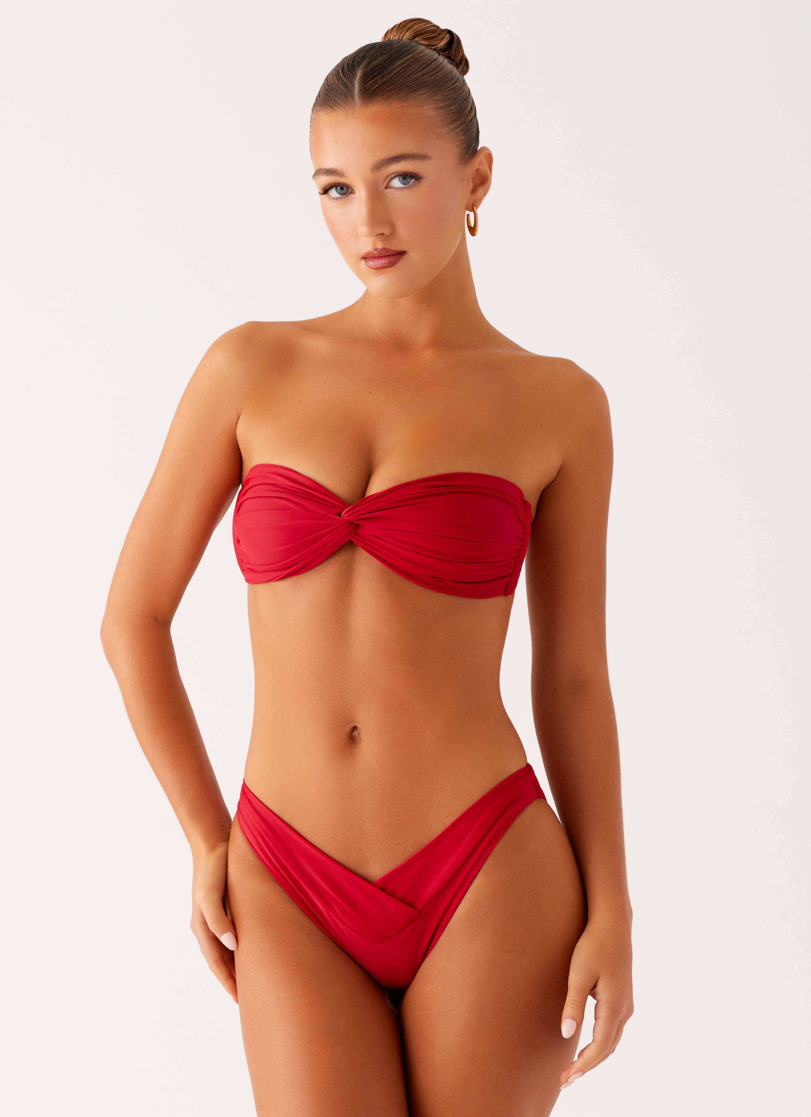 Delta Bandeau Bikini Top - Deep Red