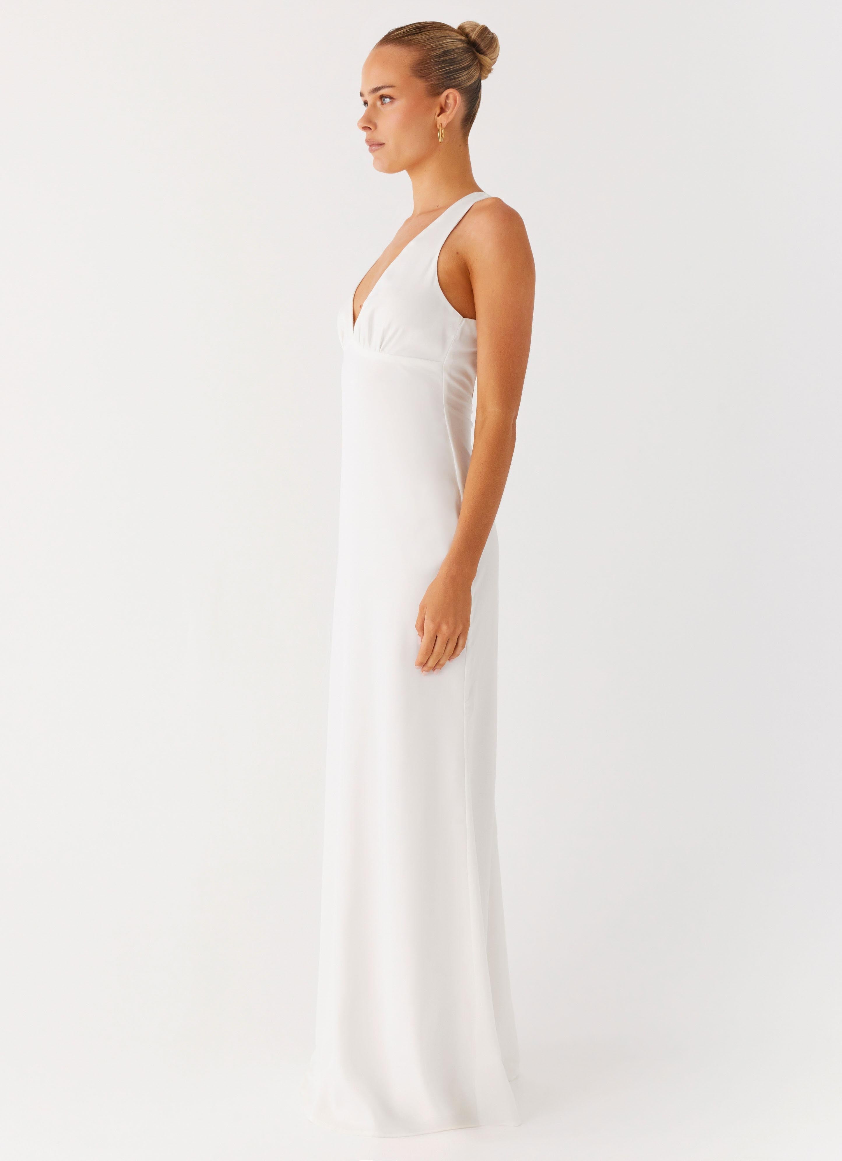 Desi Halterneck Maxi Dress - White