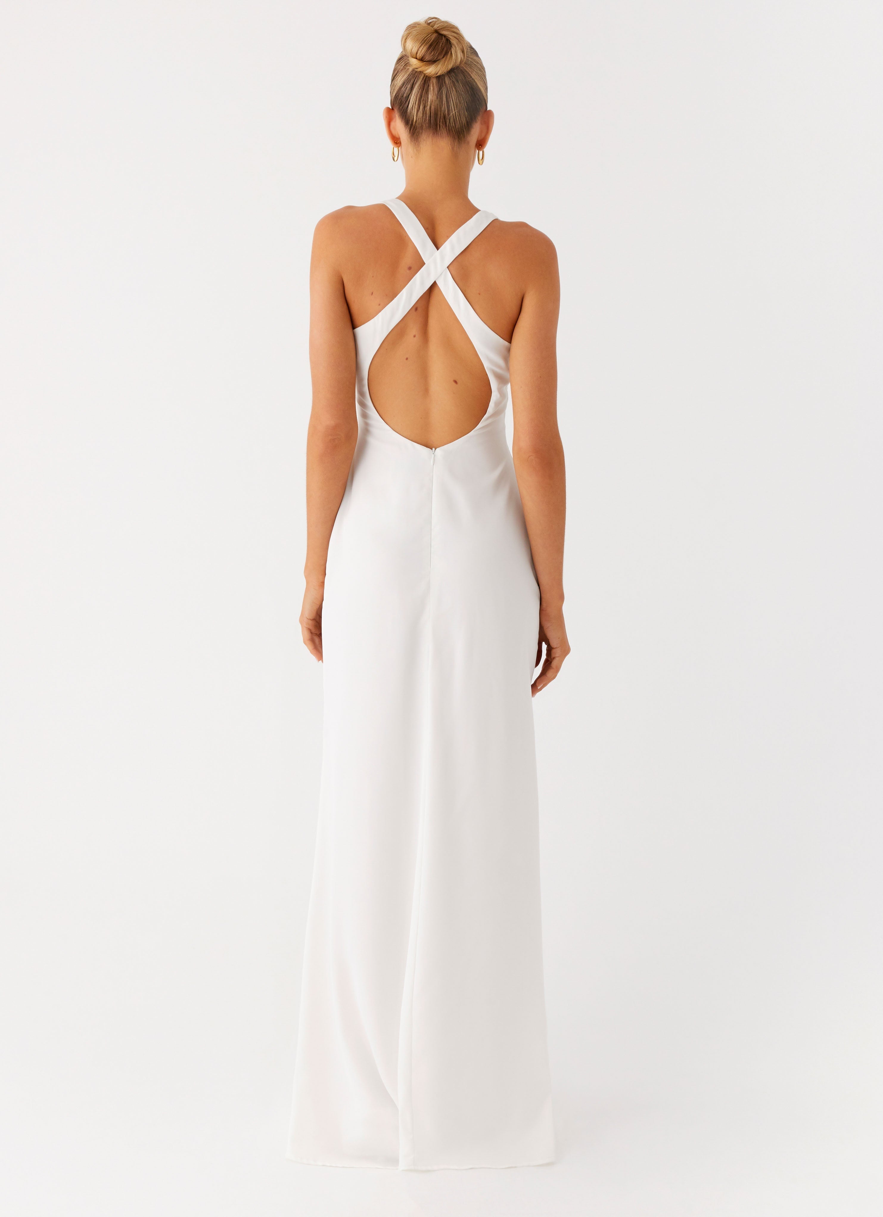 Desi Halterneck Maxi Dress - White