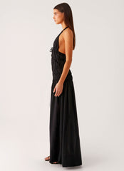 Dione Halter Maxi Dress - Black
