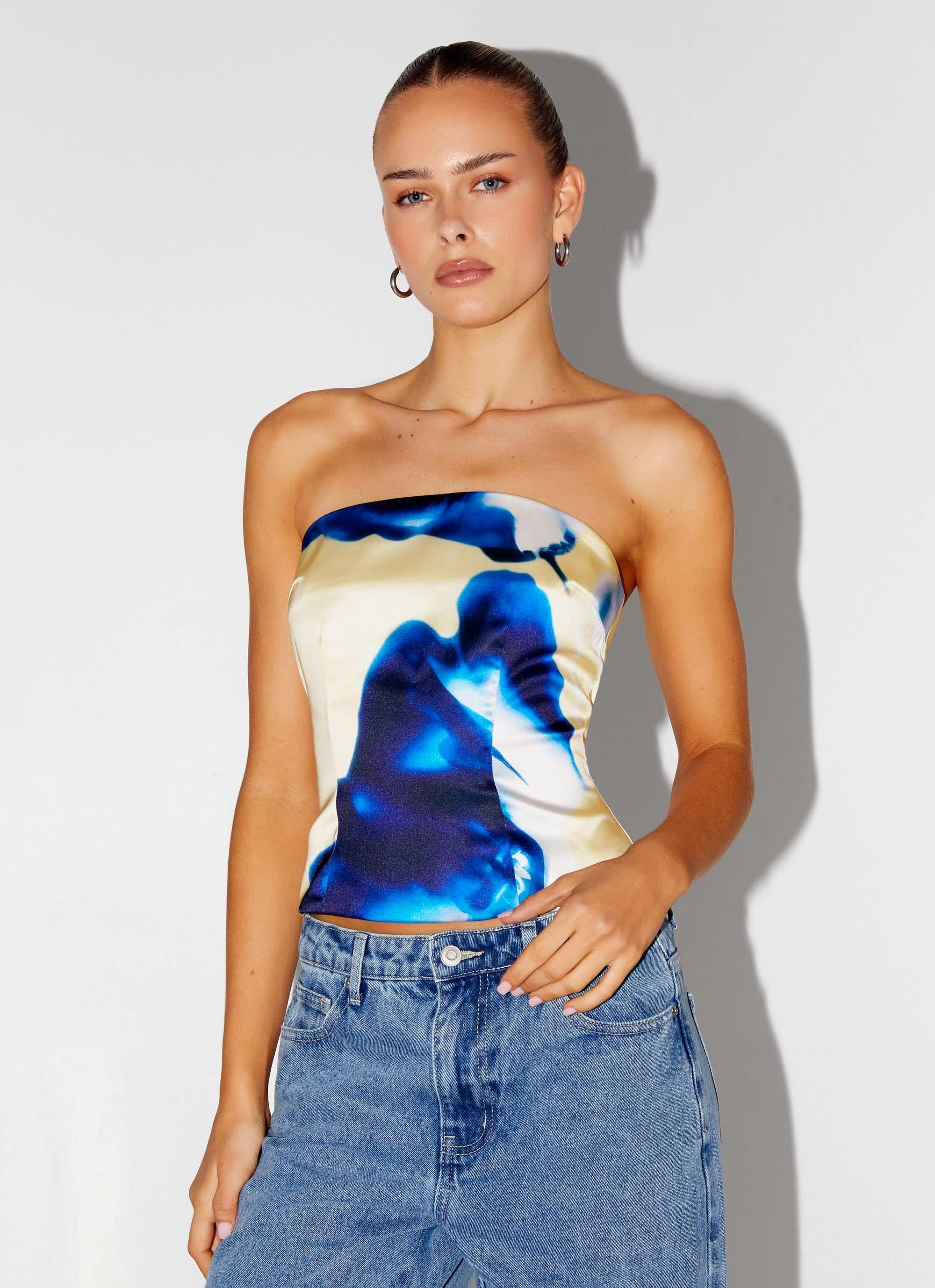 Dreamy Skies Strapless Top - Heirloom Floral