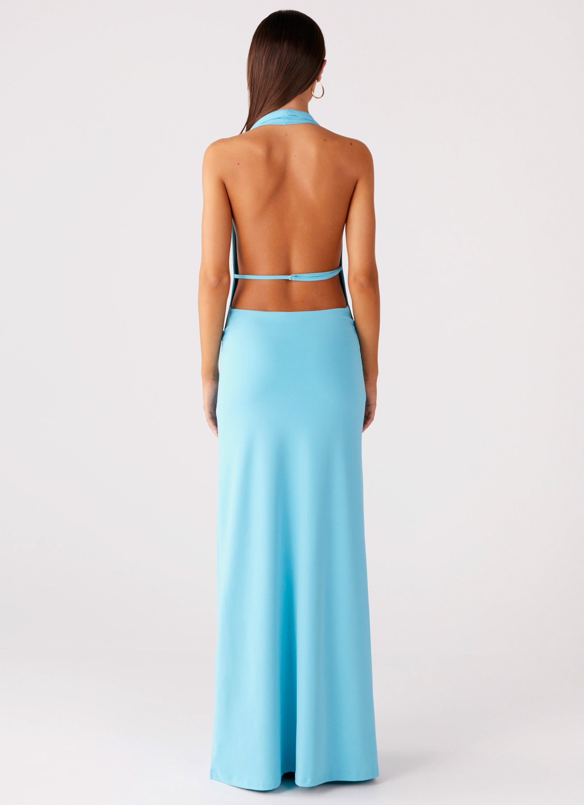 Driftwood Cowl Maxi Dress - Turquoise