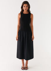 Duchess Midi Dress - Black
