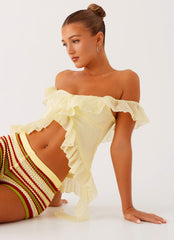 Dylan Off Shoulder Top - Yellow