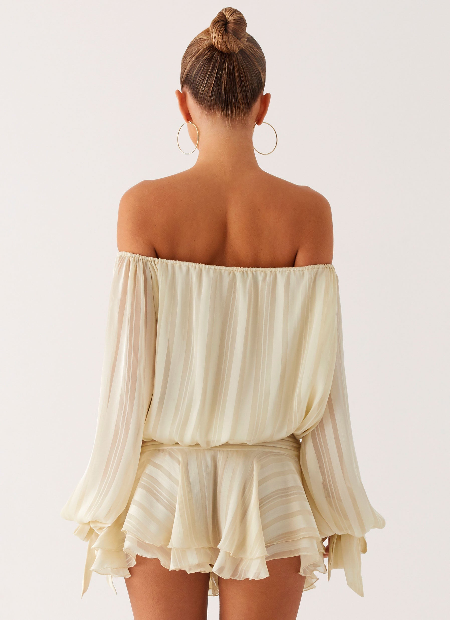 Eira Balloon Sleeve Mini Dress - Ivory
