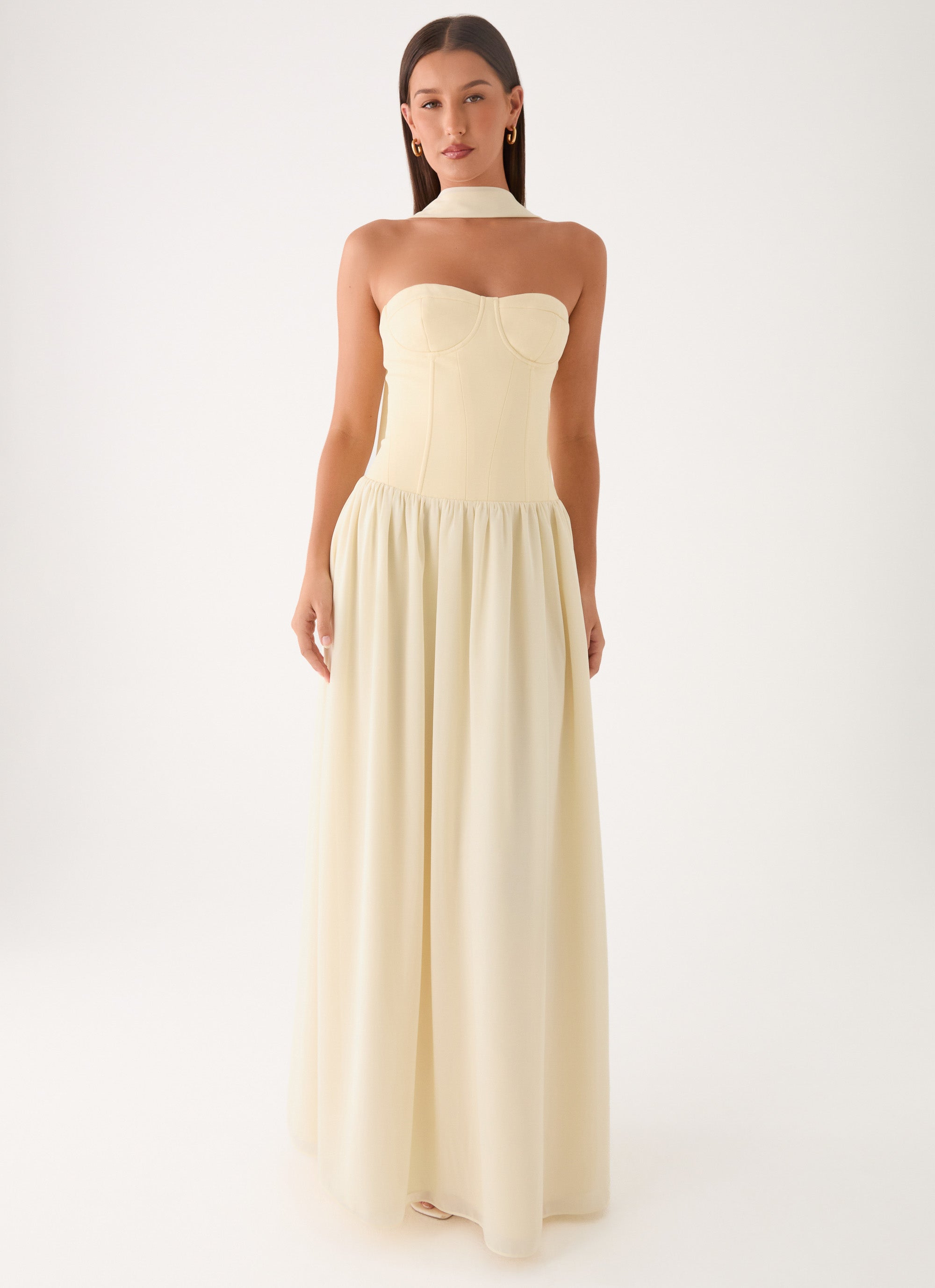Elianah Scarf Maxi Dress - Yellow