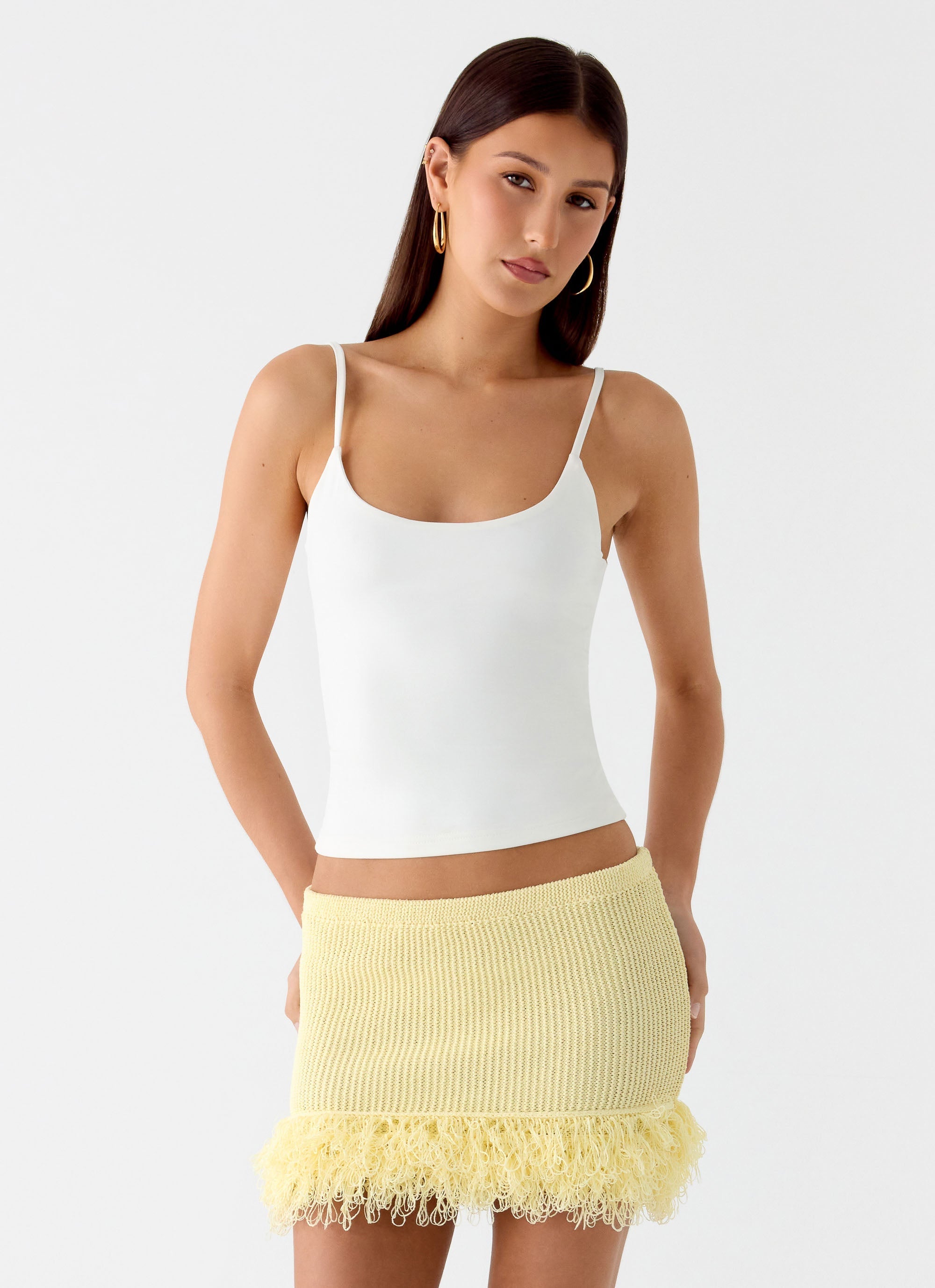 Elyssa Knit Mini Skirt - Lemon
