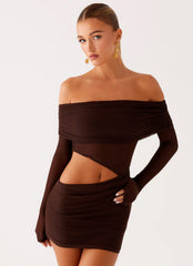 Emery Mini Dress - Chocolate