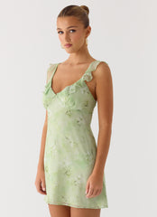 Europa Mini Dress - Blurred Lime