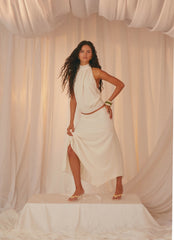 Evaden Low Rise Midi Skirt - Ivory