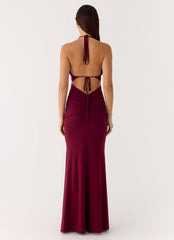 Eyes Closed Maxi Dress - Dark Cherry