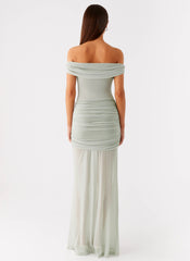 Eyllin Off Shoulder Maxi Dress - Sage