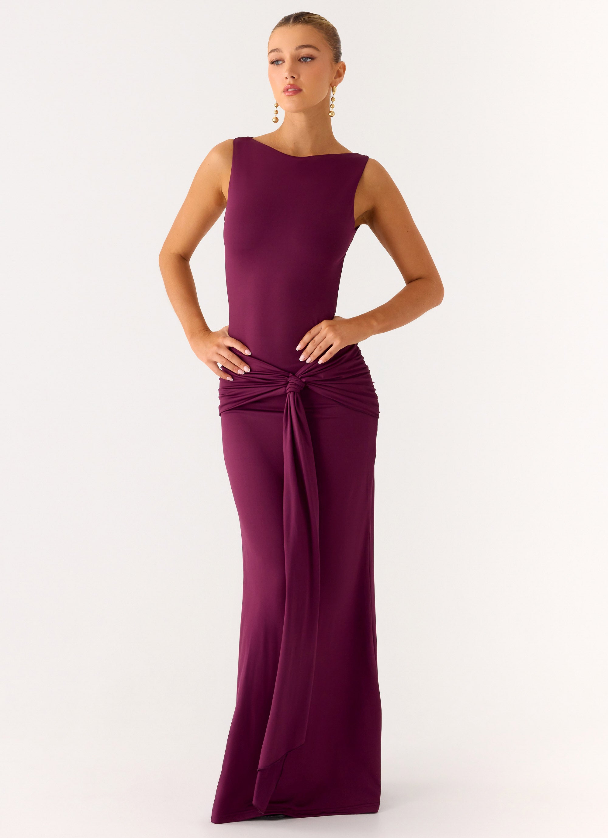 Fault Line Maxi Dress - Plum