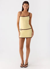 Felicia Asymmetrical Mini Dress - Yellow