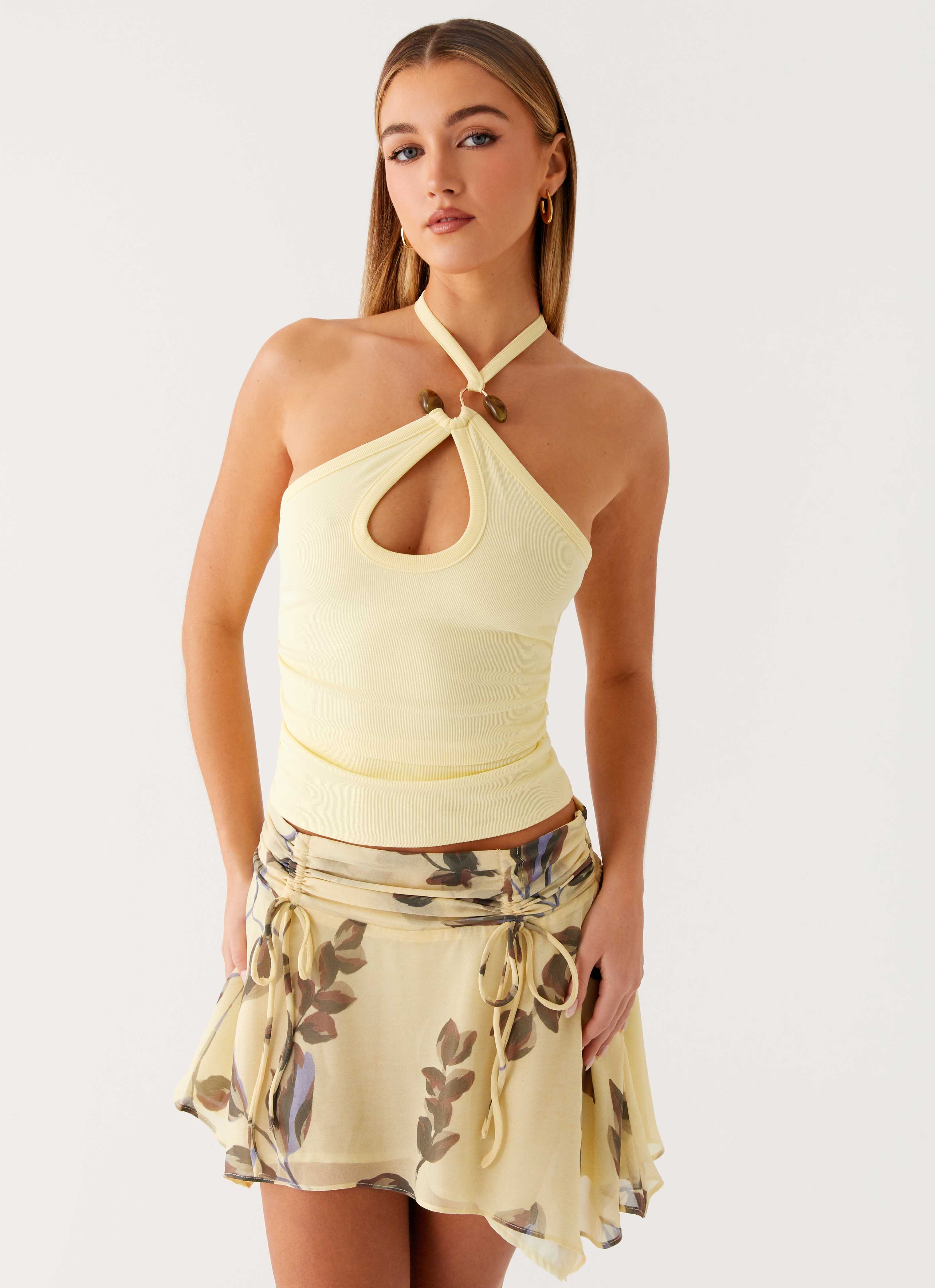 Feya Halter Neck Top - Yellow