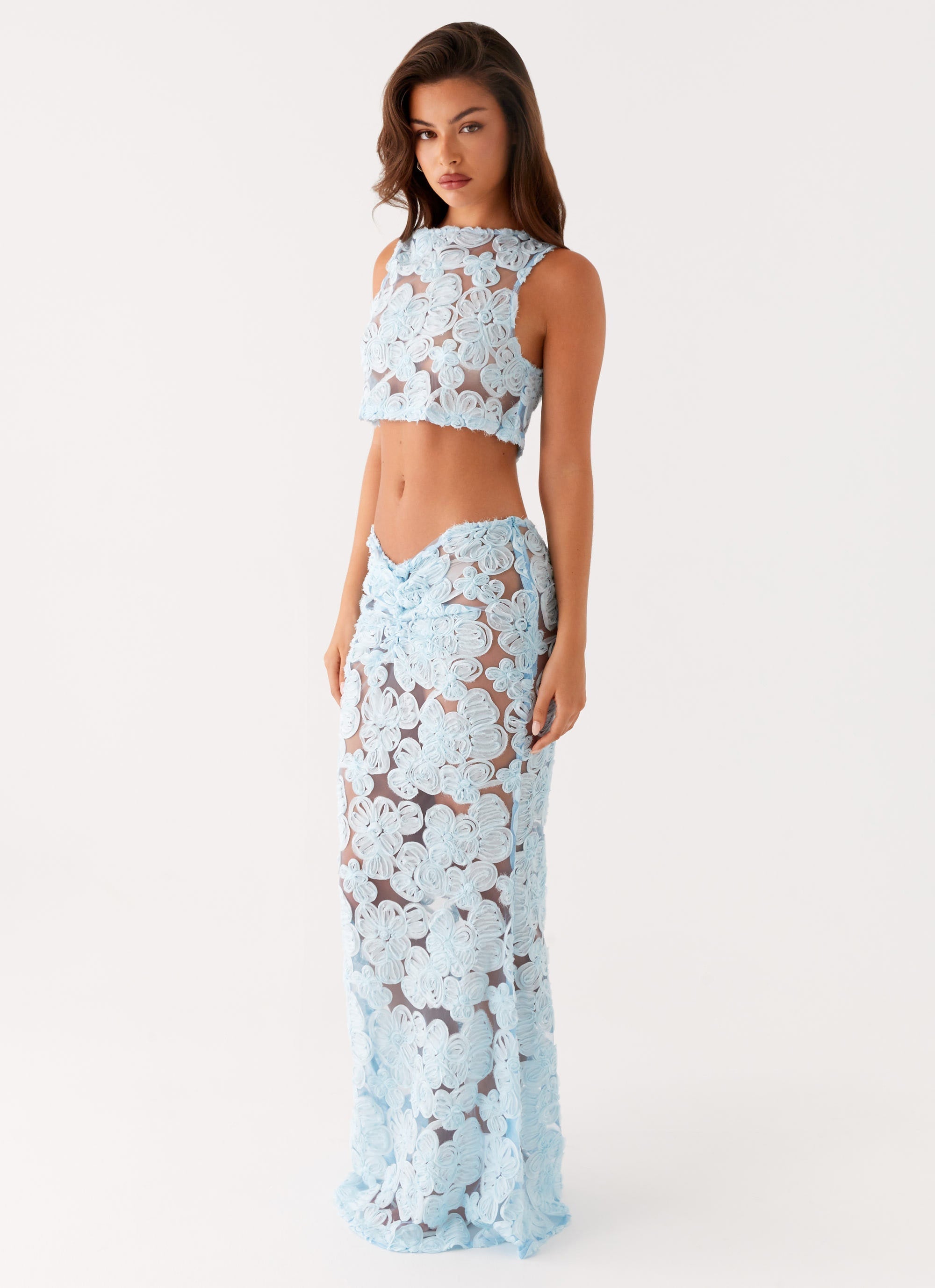 Fiorella Floret Maxi Skirt - Blue