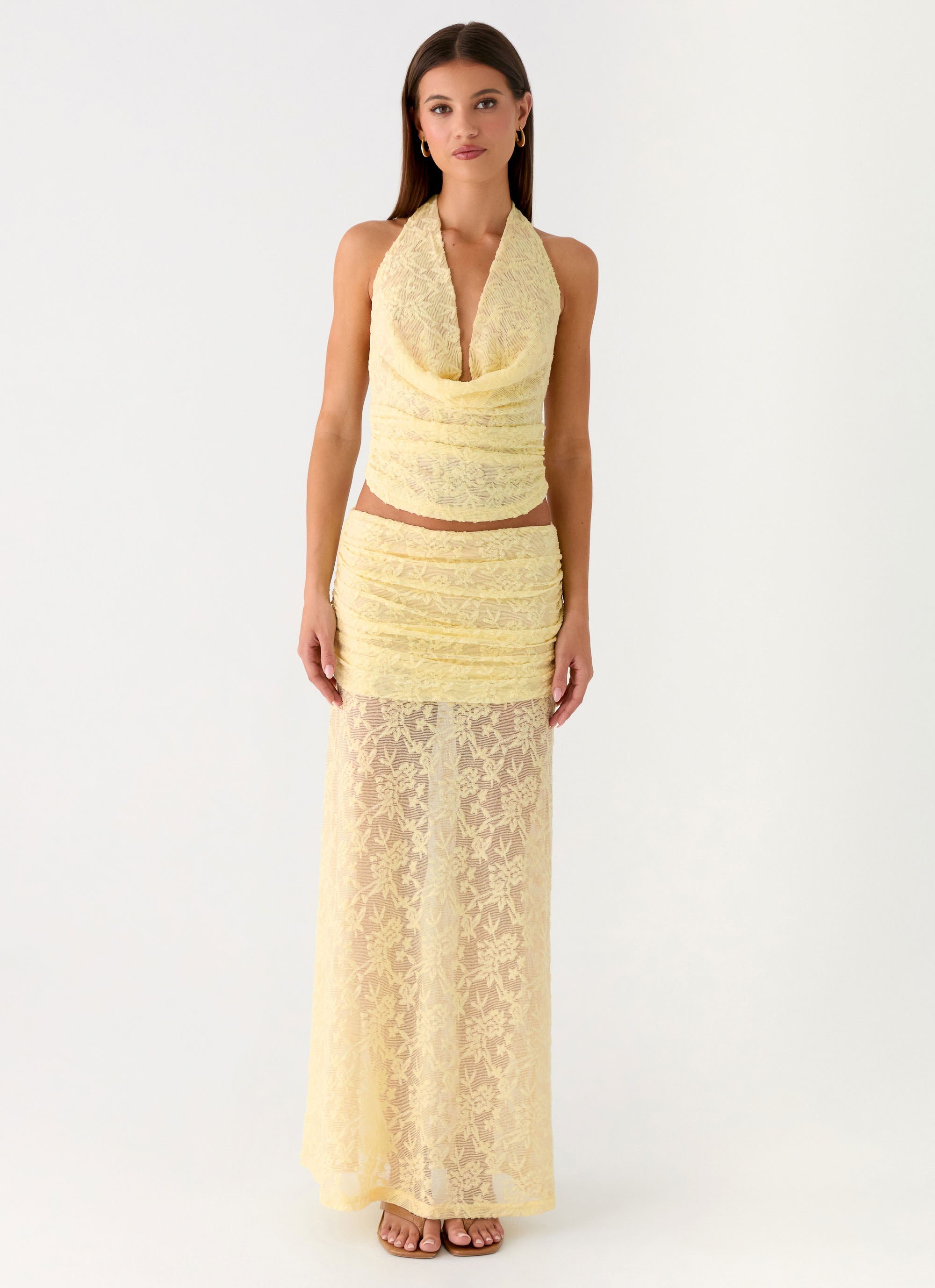 Farruko Jacquard Maxi Skirt - Butter