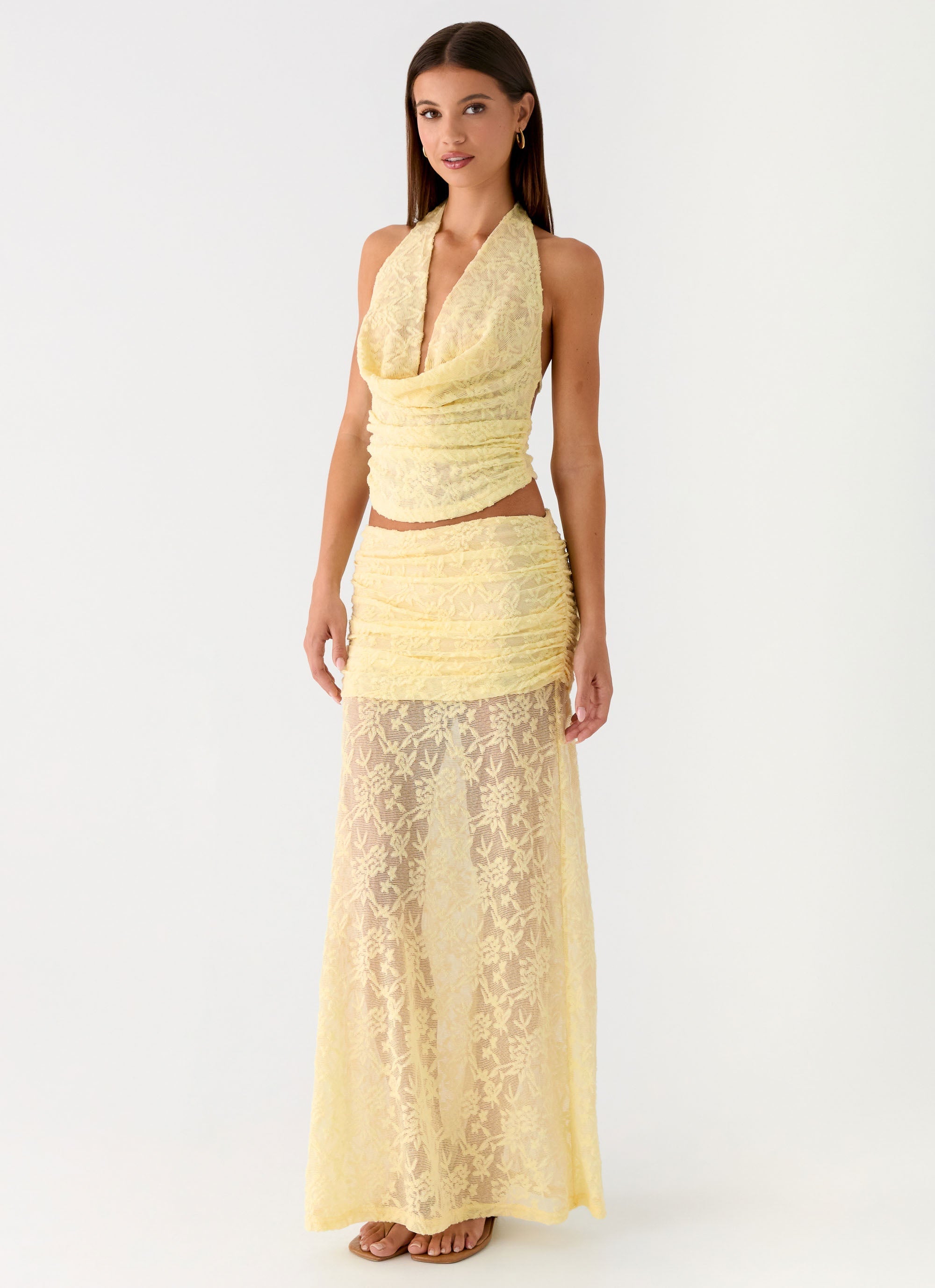Farruko Jacquard Maxi Skirt - Butter