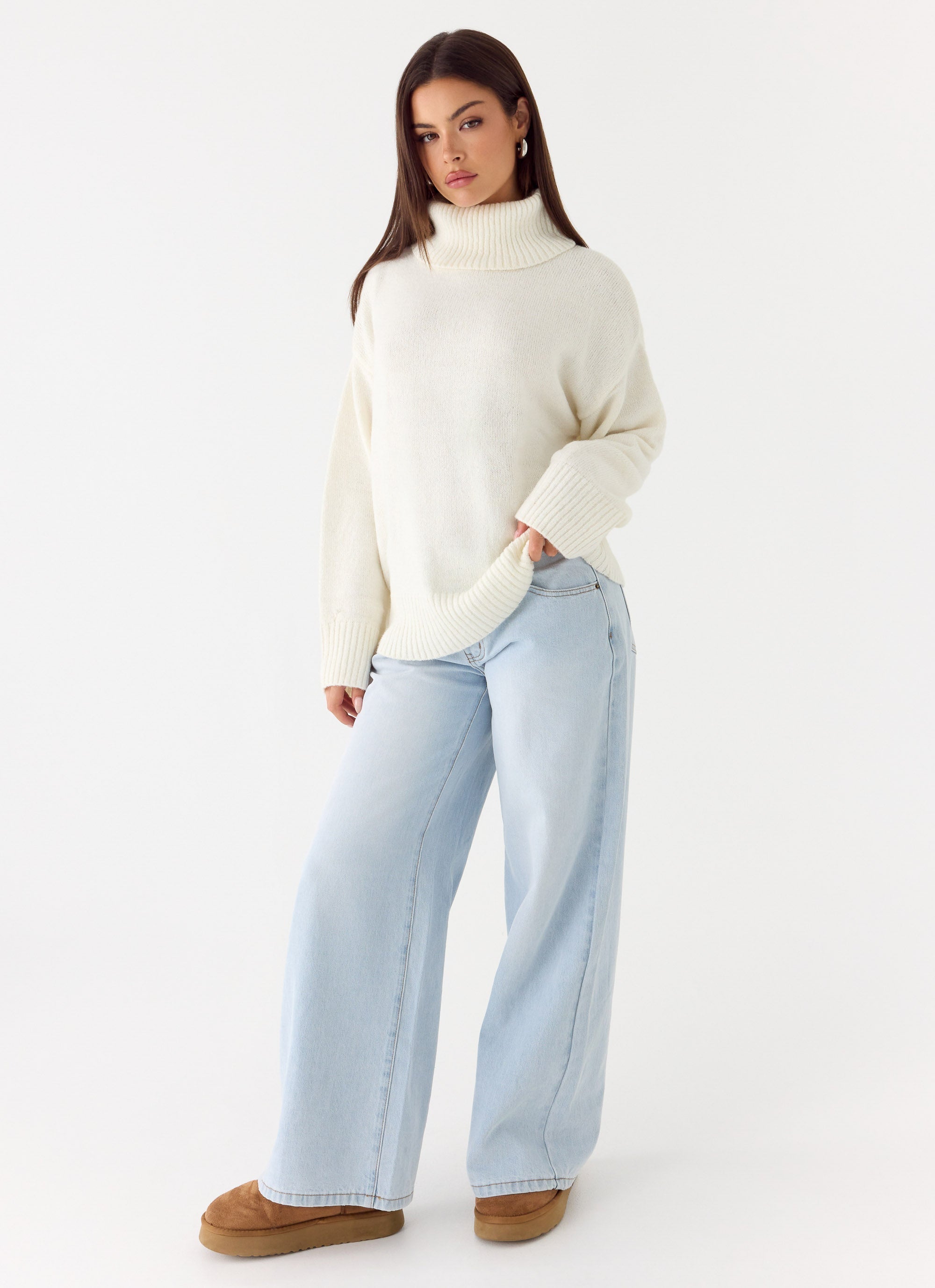 Gabrielle Knit Sweater - Ivory Cream