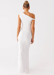 Galantis One Shoulder Maxi Dress - White