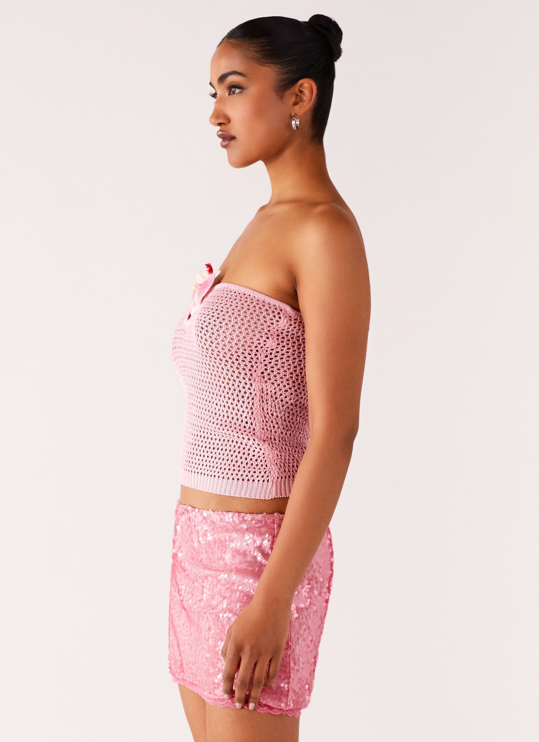 Galia Crochet Top - Pink