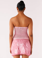 Galia Crochet Top - Pink