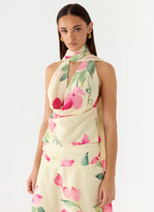 Get Me Halter Backless Top - Lemon Soleil