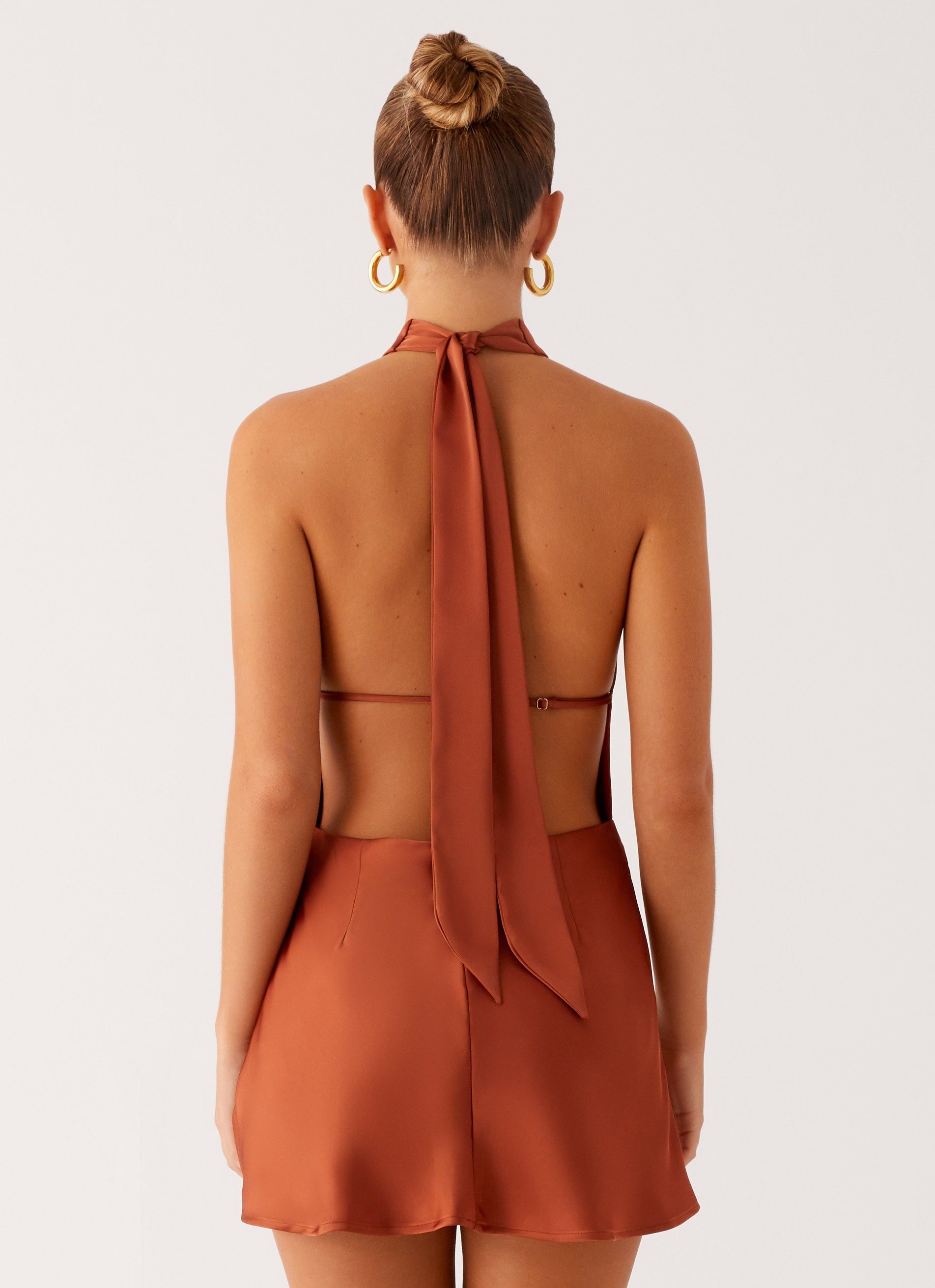 Golden Dunes Mini Dress - Rust